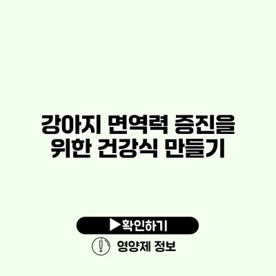 강아지 면역력 증진을 위한 건강식 만들기