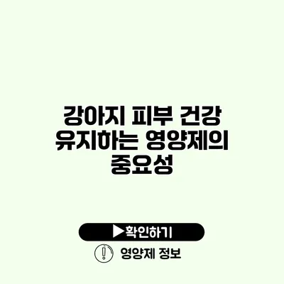 강아지 피부 건강 유지하는 영양제의 중요성