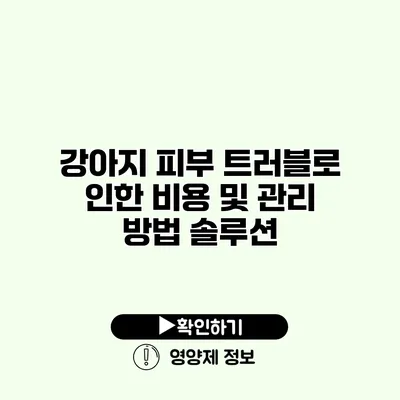 강아지 피부 트러블로 인한 비용 및 관리 방법 솔루션