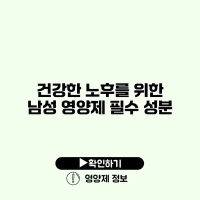 건강한 노후를 위한 남성 영양제 필수 성분