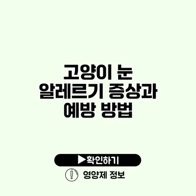 고양이 눈 알레르기 증상과 예방 방법