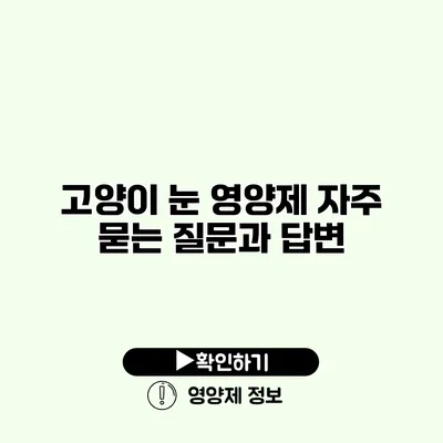 고양이 눈 영양제 자주 묻는 질문과 답변