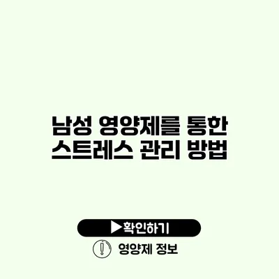 남성 영양제를 통한 스트레스 관리 방법