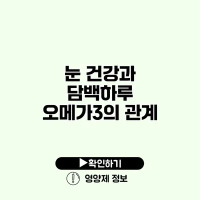 눈 건강과 담백하루 오메가3의 관계