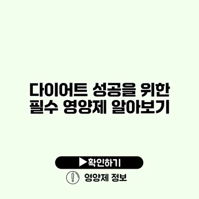 다이어트 성공을 위한 필수 영양제 알아보기