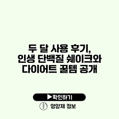 두 달 사용 후기, 인생 단백질 쉐이크와 다이어트 꿀템 공개