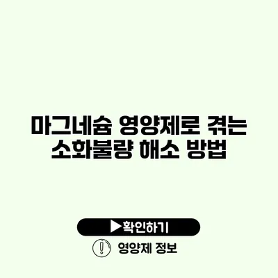 마그네슘 영양제로 겪는 소화불량 해소 방법