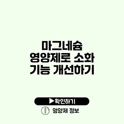 마그네슘 영양제로 소화 기능 개선하기