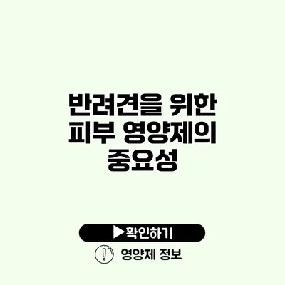 반려견을 위한 피부 영양제의 중요성