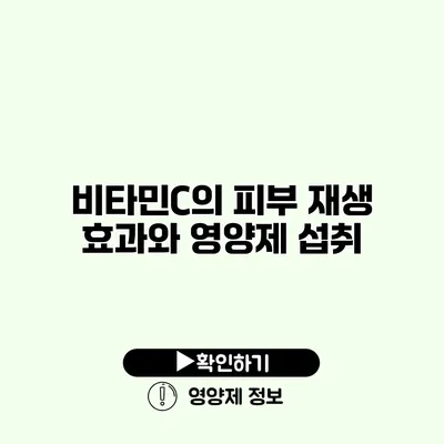 비타민C의 피부 재생 효과와 영양제 섭취