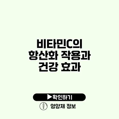 비타민C의 항산화 작용과 건강 효과