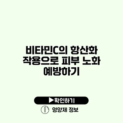 비타민C의 항산화 작용으로 피부 노화 예방하기