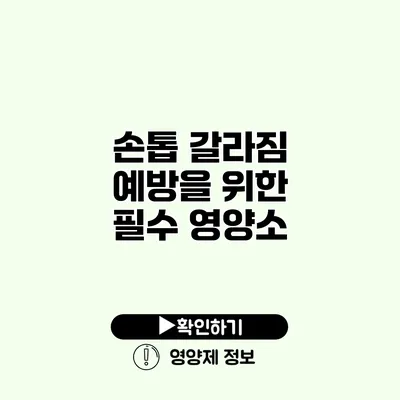 손톱 갈라짐 예방을 위한 필수 영양소