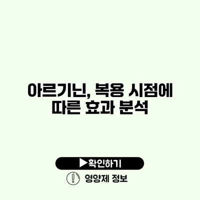 아르기닌, 복용 시점에 따른 효과 분석