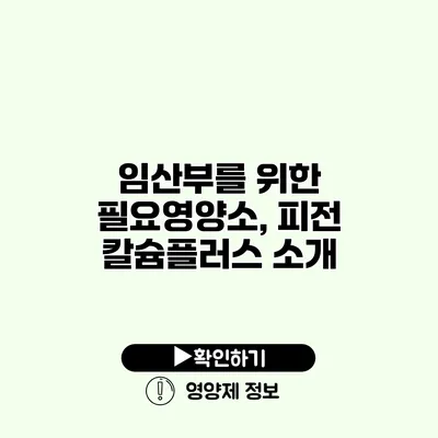 임산부를 위한 필요영양소, 피전 칼슘플러스 소개