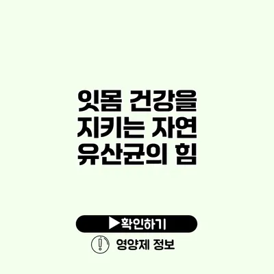 잇몸 건강을 지키는 자연 유산균의 힘