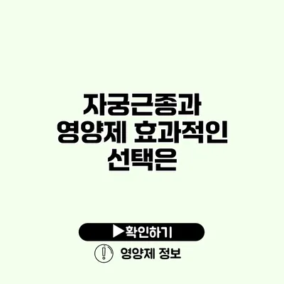 자궁근종과 영양제 효과적인 선택은?