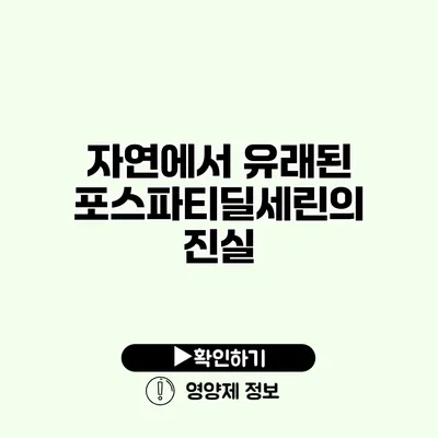 자연에서 유래된 포스파티딜세린의 진실