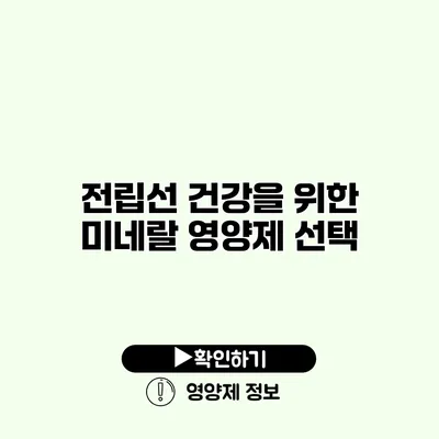 전립선 건강을 위한 미네랄 영양제 선택