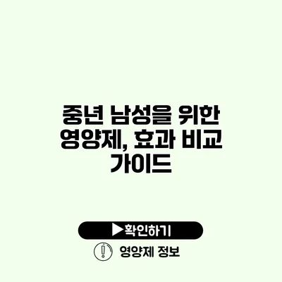 중년 남성을 위한 영양제, 효과 비교 가이드