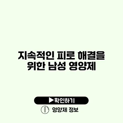 지속적인 피로 해결을 위한 남성 영양제