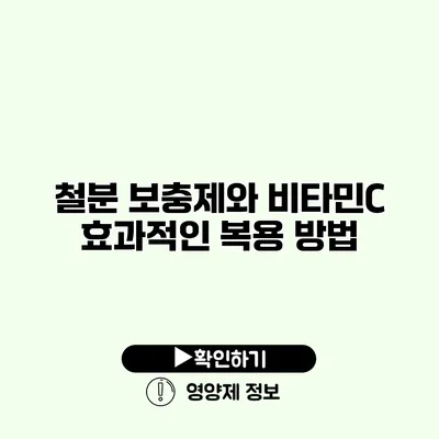 철분 보충제와 비타민C 효과적인 복용 방법