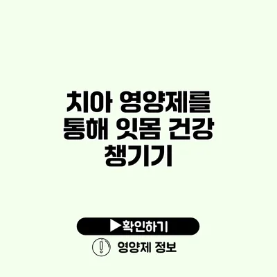 치아 영양제를 통해 잇몸 건강 챙기기