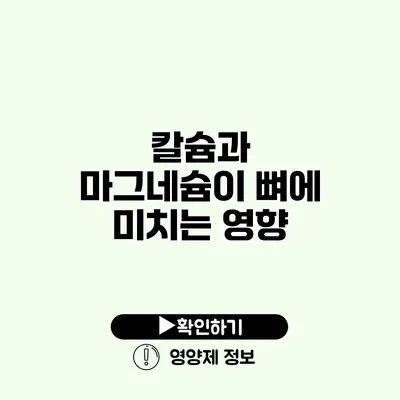 칼슘과 마그네슘이 뼈에 미치는 영향