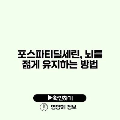 포스파티딜세린, 뇌를 젊게 유지하는 방법