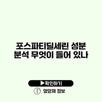 포스파티딜세린 성분 분석 무엇이 들어 있나?