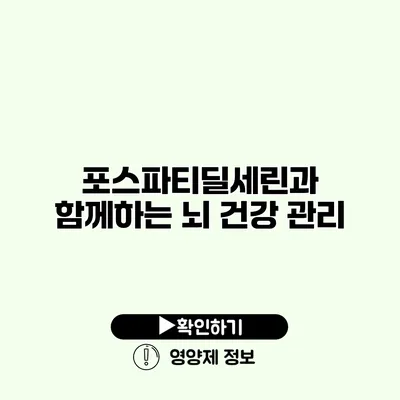 포스파티딜세린과 함께하는 뇌 건강 관리