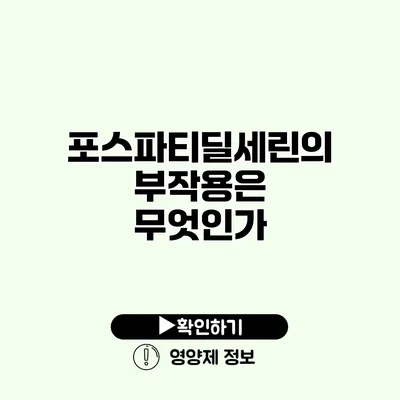 포스파티딜세린의 부작용은 무엇인가?