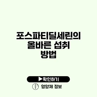 포스파티딜세린의 올바른 섭취 방법