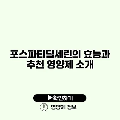 포스파티딜세린의 효능과 추천 영양제 소개