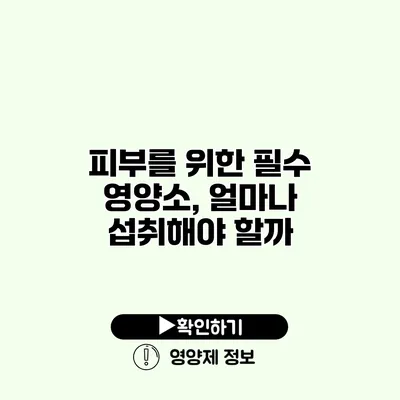 피부를 위한 필수 영양소, 얼마나 섭취해야 할까?