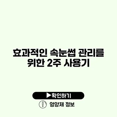 효과적인 속눈썹 관리를 위한 2주 사용기