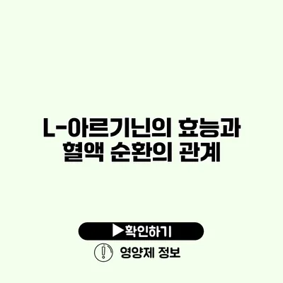 L-아르기닌의 효능과 혈액 순환의 관계