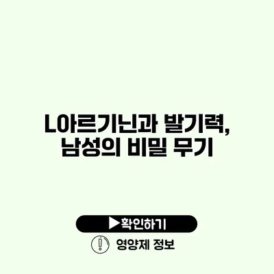 L아르기닌과 발기력, 남성의 비밀 무기