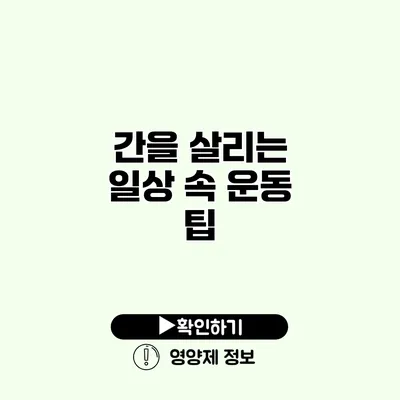 간을 살리는 일상 속 운동 팁