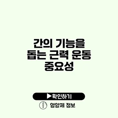 간의 기능을 돕는 근력 운동 중요성