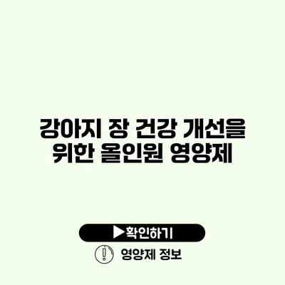강아지 장 건강 개선을 위한 올인원 영양제