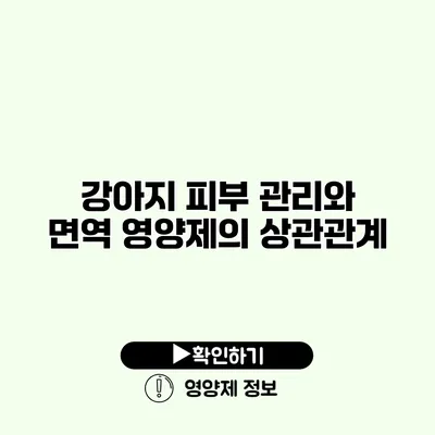 강아지 피부 관리와 면역 영양제의 상관관계