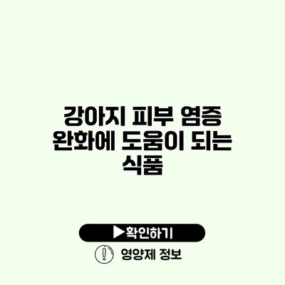 강아지 피부 염증 완화에 도움이 되는 식품