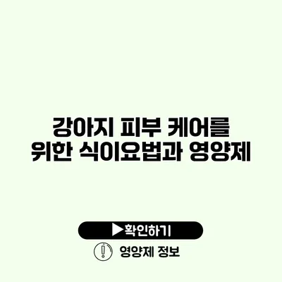 강아지 피부 케어를 위한 식이요법과 영양제