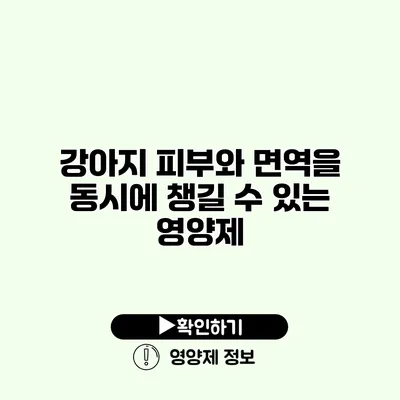 강아지 피부와 면역을 동시에 챙길 수 있는 영양제