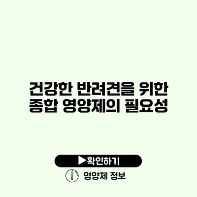 건강한 반려견을 위한 종합 영양제의 필요성