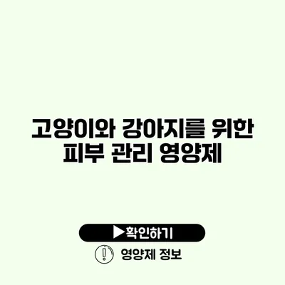 고양이와 강아지를 위한 피부 관리 영양제