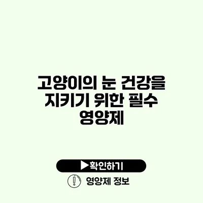 고양이의 눈 건강을 지키기 위한 필수 영양제