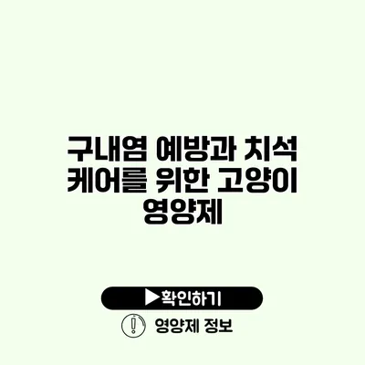 구내염 예방과 치석 케어를 위한 고양이 영양제