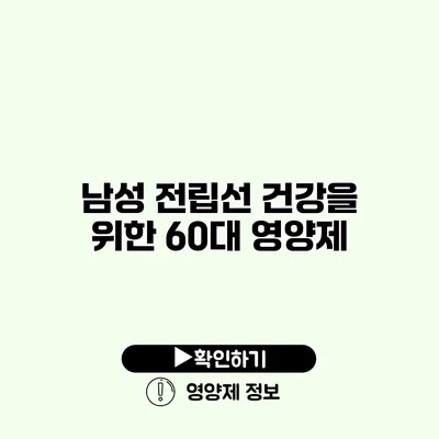 남성 전립선 건강을 위한 60대 영양제